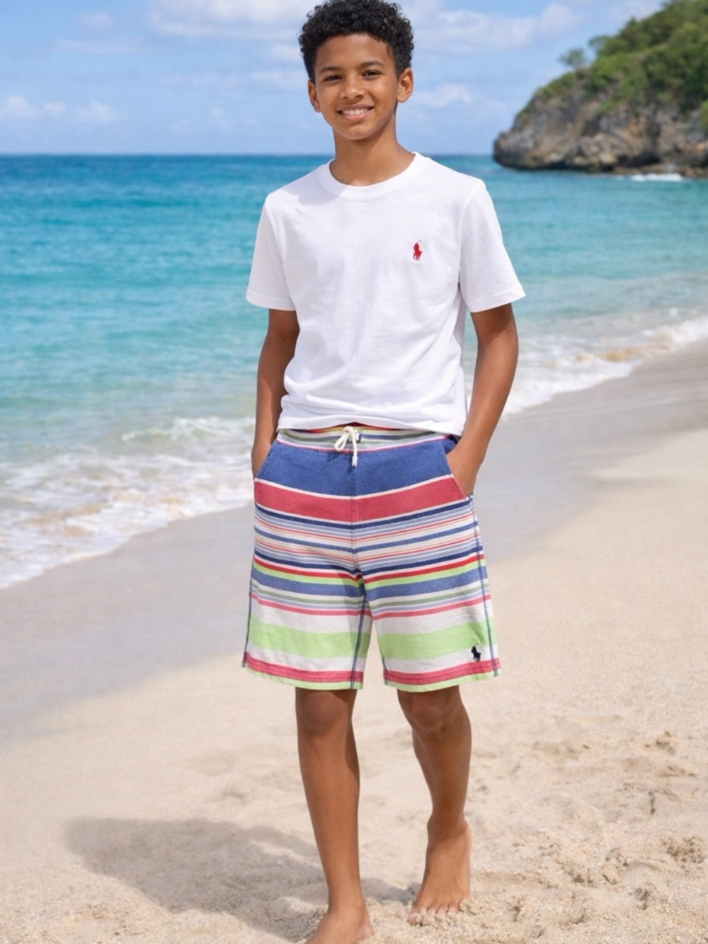 Polo Ralph Lauren Multicolor Striped Shorts Embroidered Pony Boys Sz  L 14/16💛